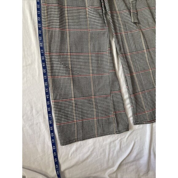 Plaid Jumpsuit With Embroidered Floral Details V-Neckline & Removable Belt By Co - Picture 7 of 13